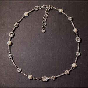 Brighton Monte Carlo Pearl Crystals on 6 Roped Bars of Necklance  (K)
